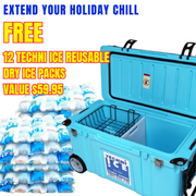 Techni Ice Signature Hardcore Ice box 120L Light Blue Wheels *FREE 12 REUSABLE DRY ICE PACKS VALUES $59.95 * Fresh stock just arrived