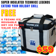 13L Techni Ice High Performance Cooler Bag Grey/ Gold *FRESH STOCK JUST ARRIVED *FREE 6 REUSABLE DRY ICE PACKS VALUES $32.95