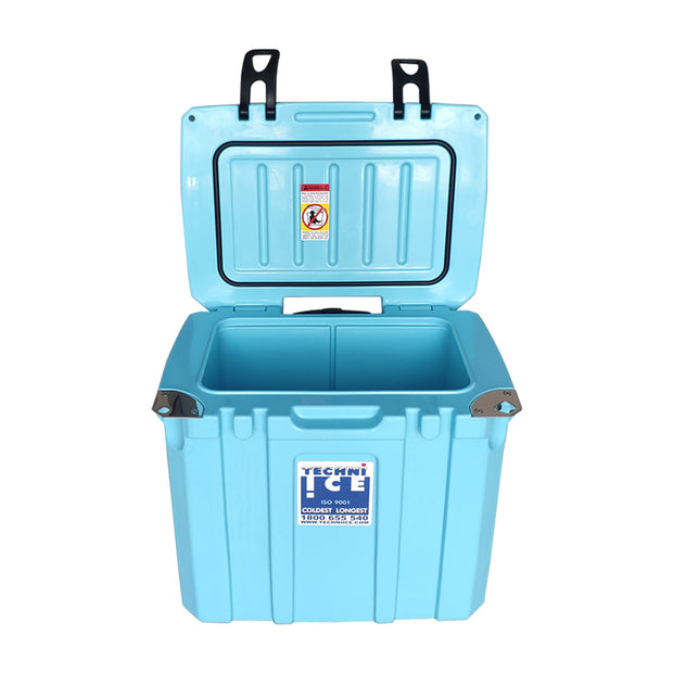 Techni Ice Signature Hybrid Premium Ice Box 35L Light Blue Wheels with Wheels & Telescopic Travel Handle *FREE 6 REUSABLE DRY ICE PACKS VALUES $32.95 *PRE-ORDER NOW FOR OCTOBER DISPATCH