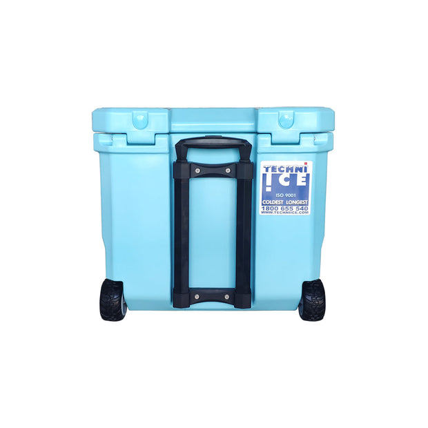 Techni Ice Signature Hybrid Premium Ice Box 35L Light Blue Wheels with Wheels & Telescopic Travel Handle *FREE 6 REUSABLE DRY ICE PACKS VALUES $32.95 *PRE-ORDER NOW FOR OCTOBER DISPATCH