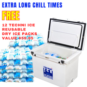 Techniice Classic Ice box 80L White  *FREE 12 REUSABLE DRY ICE PACKS VALUES $59.95  *FRESH STOCKS JUST ARRIVED
