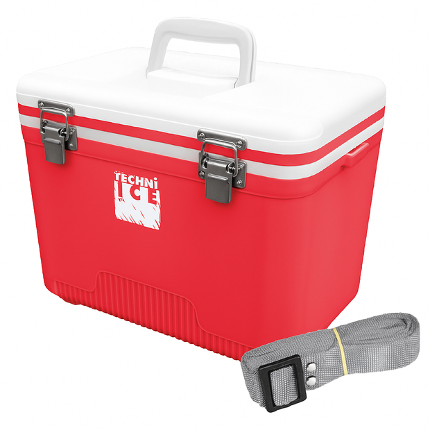Compact Series Ice Box 12L White & Red | Techni Ice