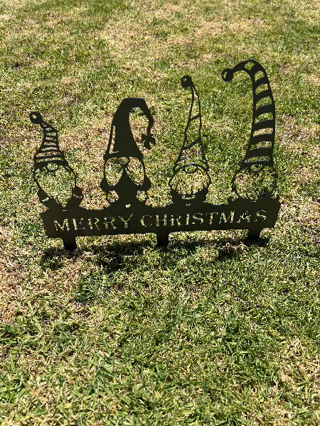 Merry Christmas Gnomes - Metal Art - Smokey BBQ Bits