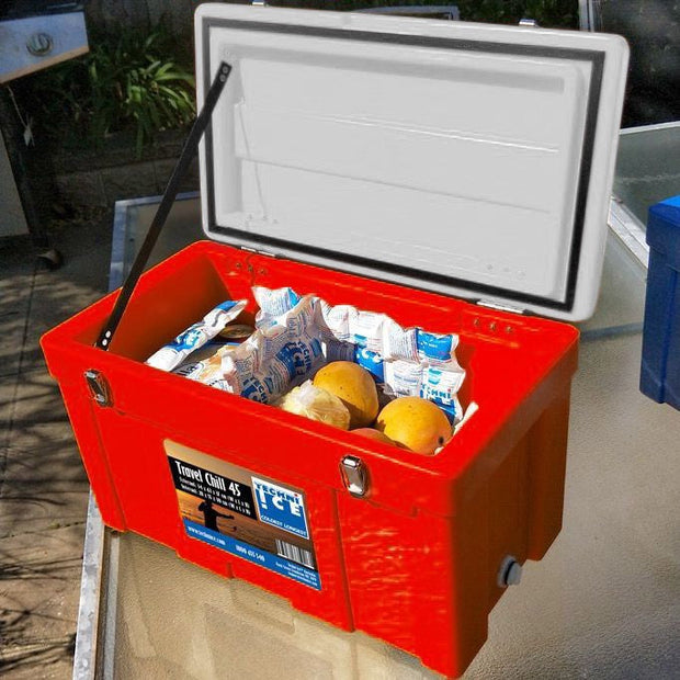 High-Performance COMBO - 45L Commercial Travel Chill Icebox + 13L High Performance Cooler Bag + 6 Ice Packs