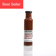 Bottle of Grund's Gourmet Smoked Chipotle BBQ Sauce on a white background with 'Best Seller' label.