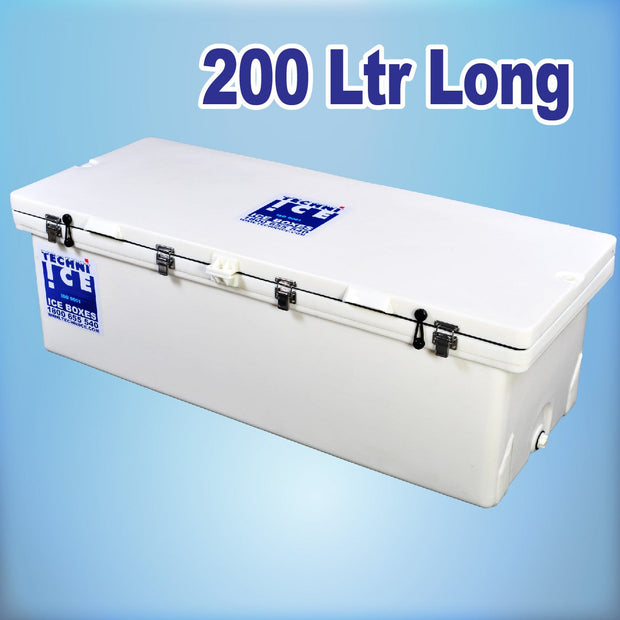 Techniice Classic Ice box 200L White LONG *FREE 18 REUSABLE DRY ICE PACKS VALUES $92 *PRE-ORDER NOW FOR OCTOBER DISPATCH