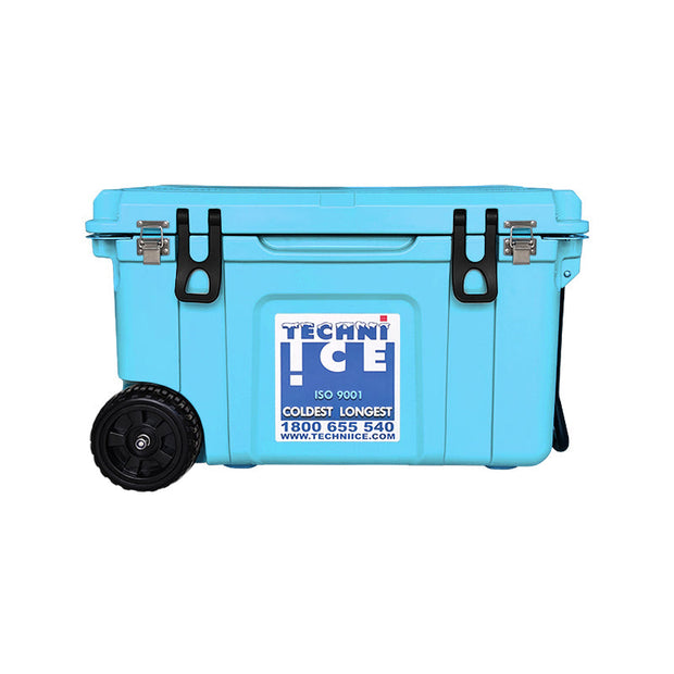 Techni Ice Signature Hardcore Premium Ice Box 55L Light Blue with Wheels *FREE 12 REUSABLE DRY ICE PACKS VALUES $59.95 * Fresh stock just arrived