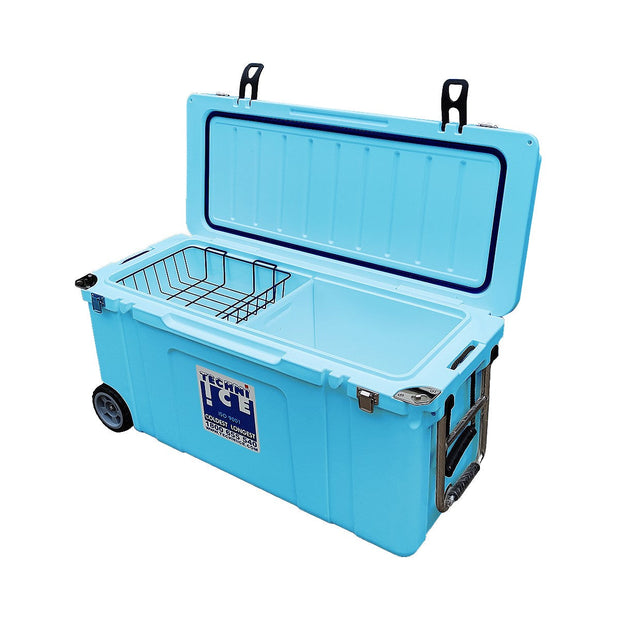 Techni Ice Signature Hardcore Ice box 120L Light Blue Wheels *FREE 12 REUSABLE DRY ICE PACKS VALUES $59.95 * Fresh stock just arrived